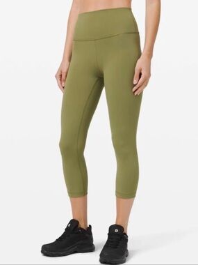 Lululemon Wunder Train High-Rise Crop 23" Bronze Green